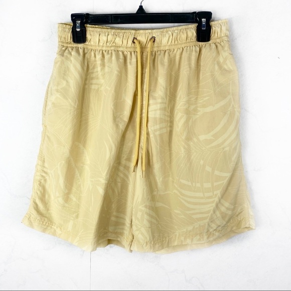 [Caribbean Swimwear] Classic Men's Light Yellow Swim Trunks - Picture 1 of 2